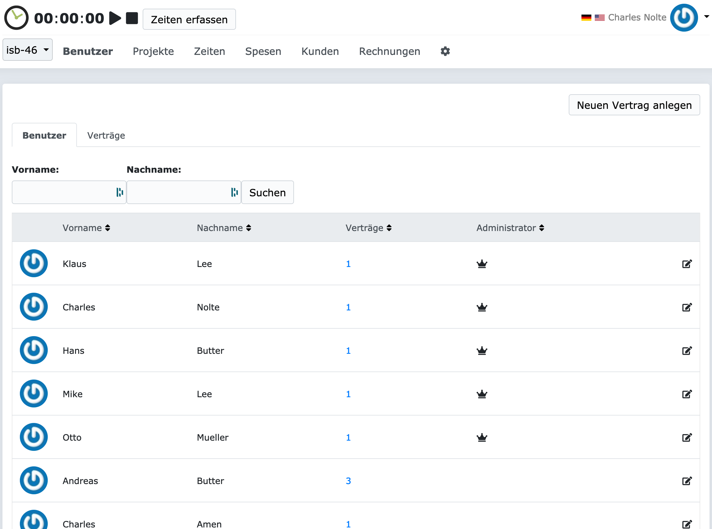 Benutzer in einer Organisation