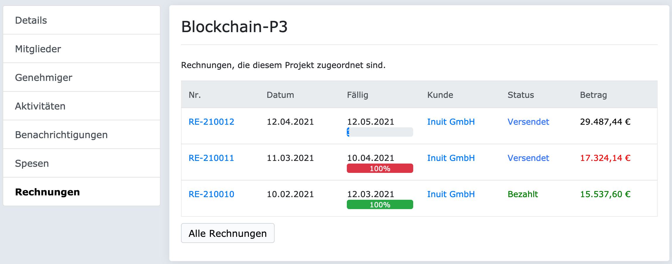 Projekt - Rechnungen