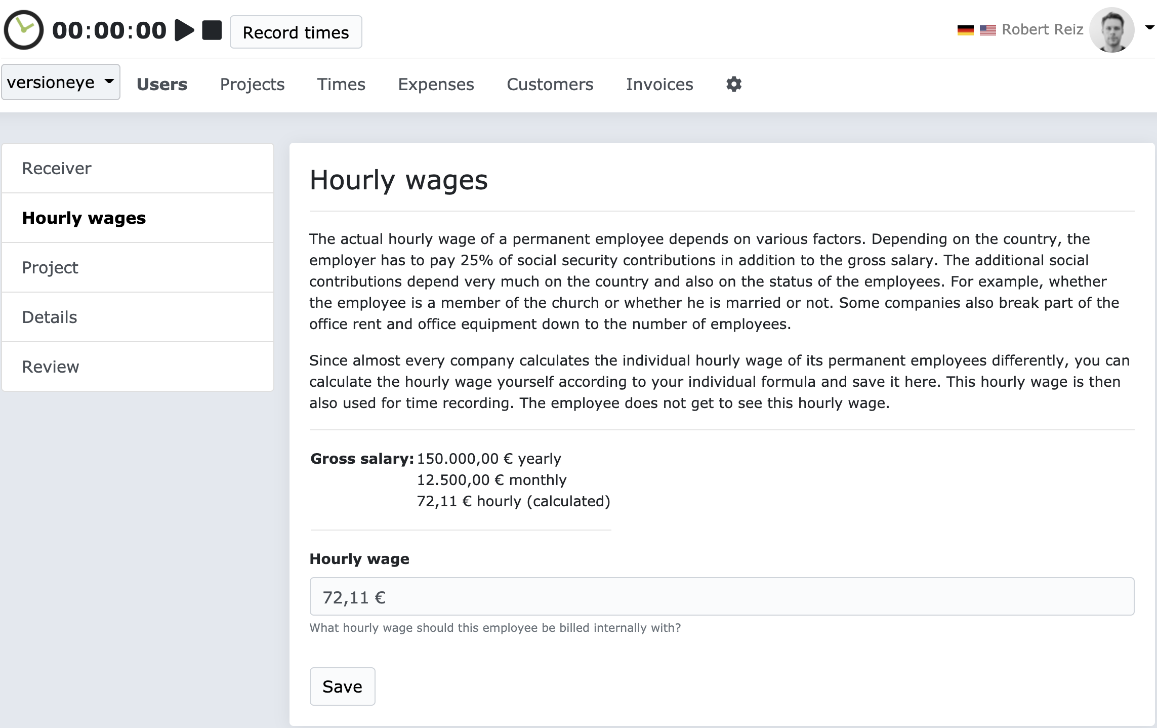 Setting hourly wage for permanent employees explicitly