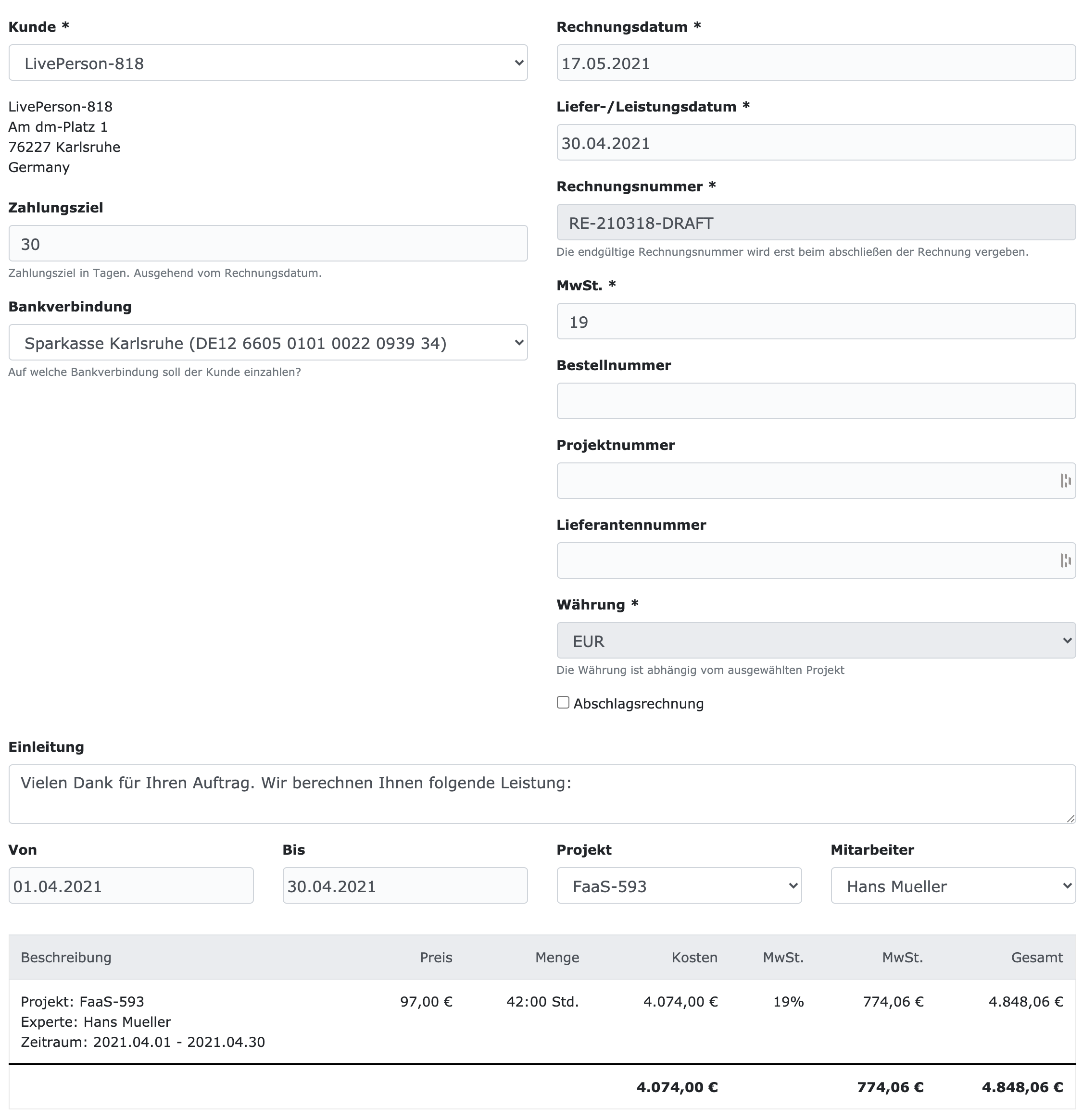 Neue Rechnung für Experten
