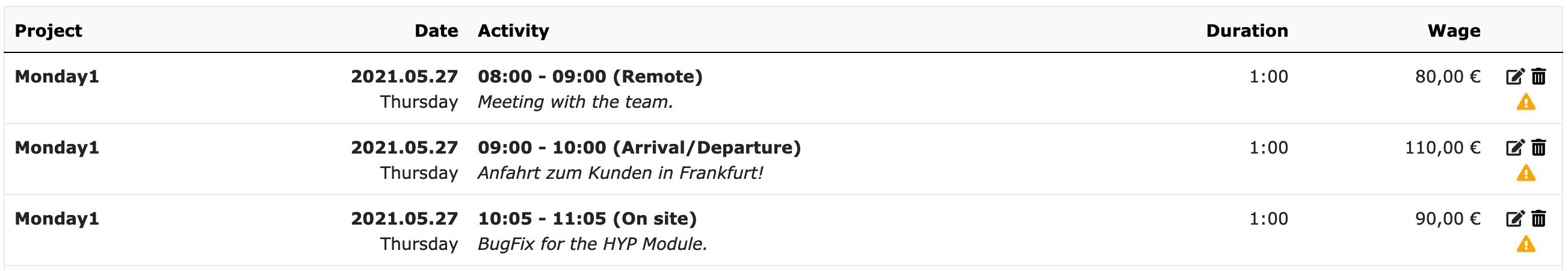 Booked times on ZEIT.IO