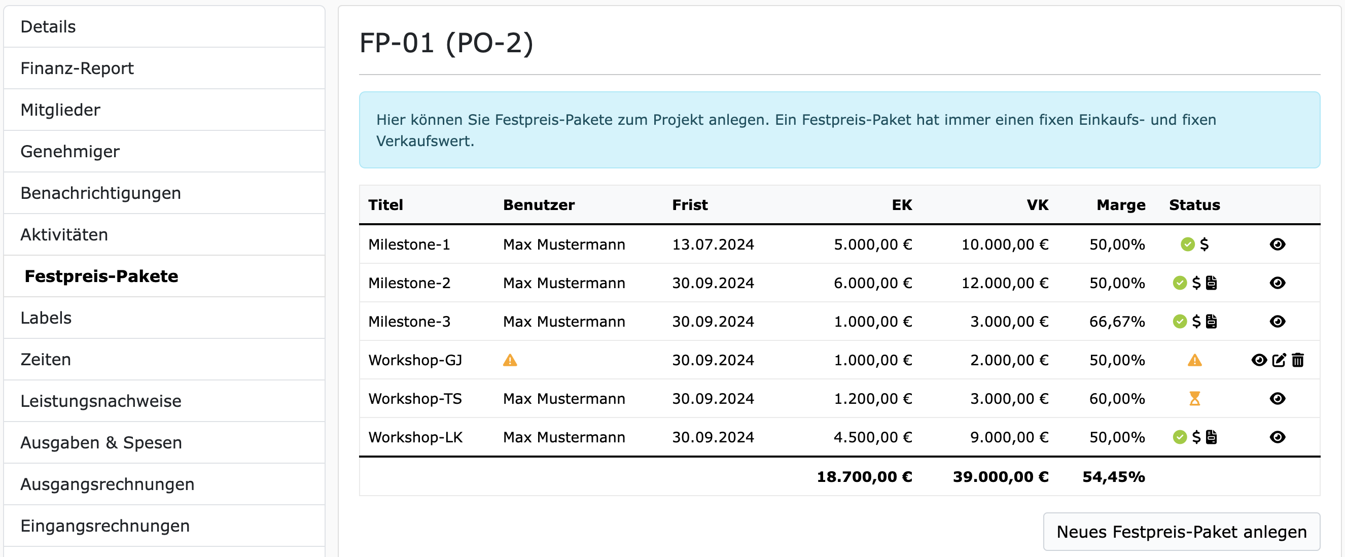 Festpreis-Pakete auf ZEIT.IO