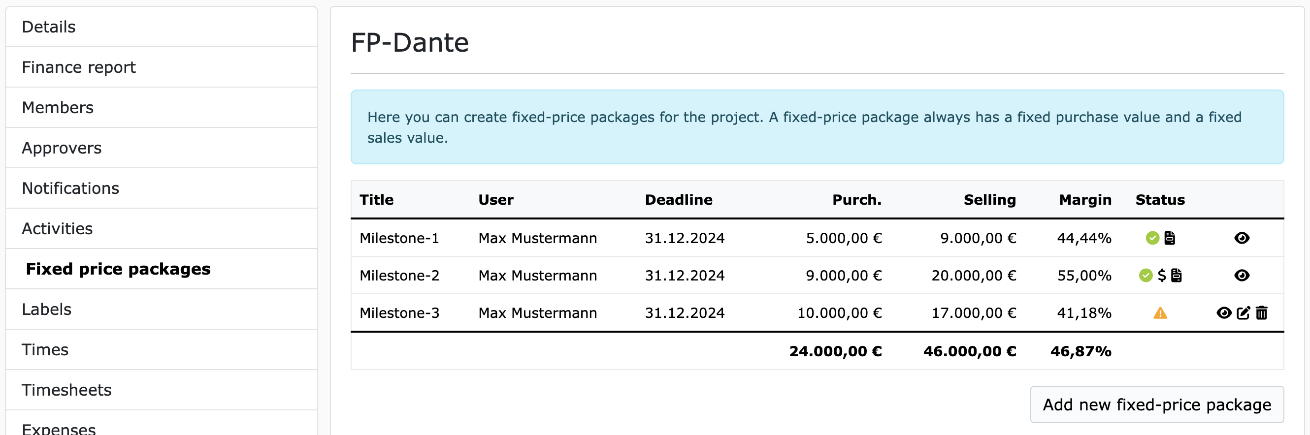 Fixed price packages at ZEIT.IO