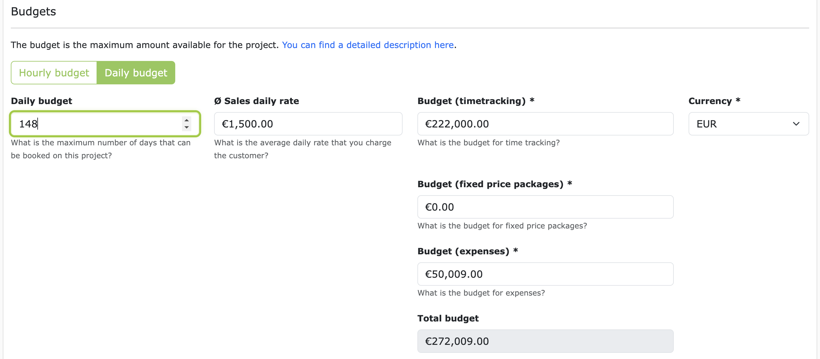 Project at ZEIT.IO with daily rates