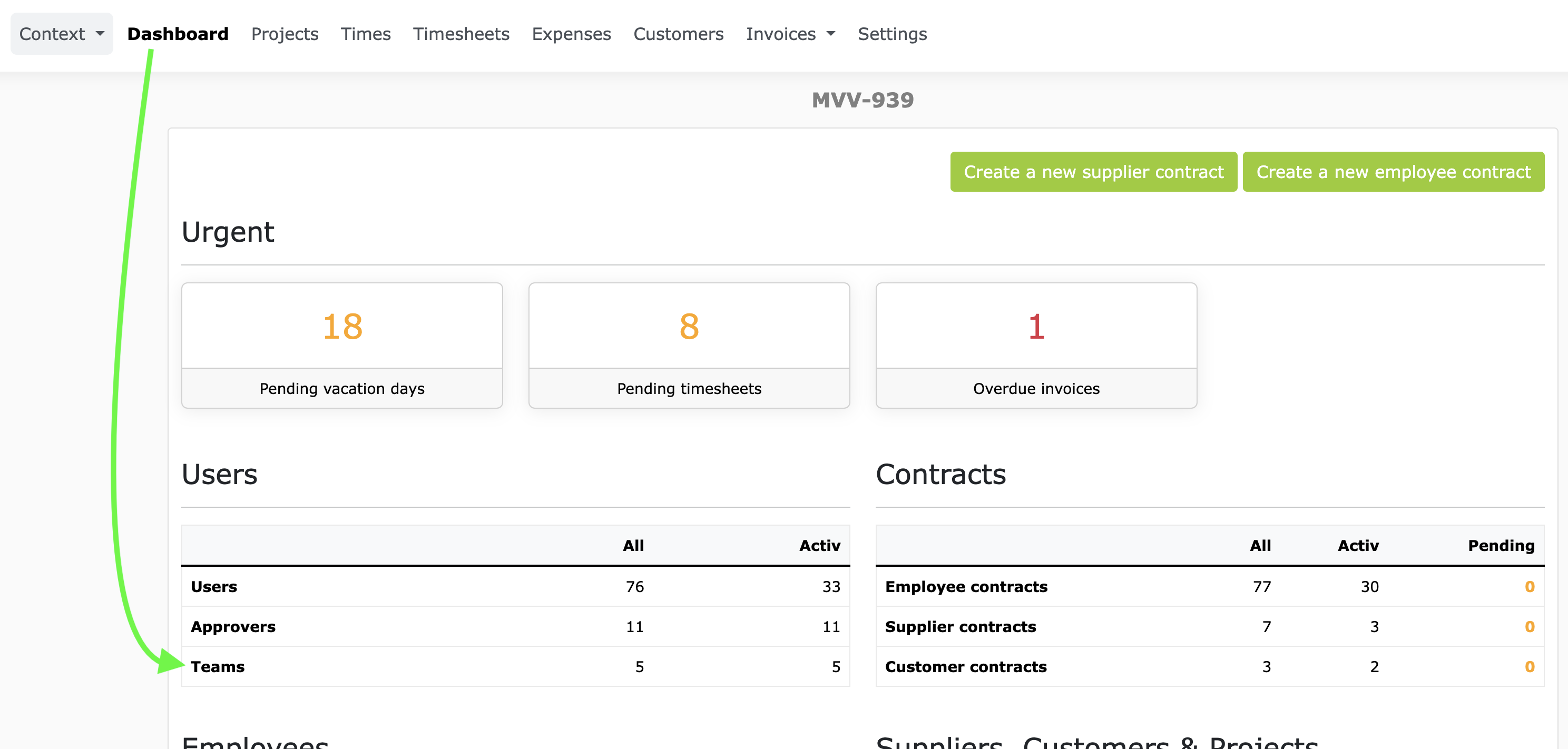 ZEIT.IO Organization - Dashboard with Teams