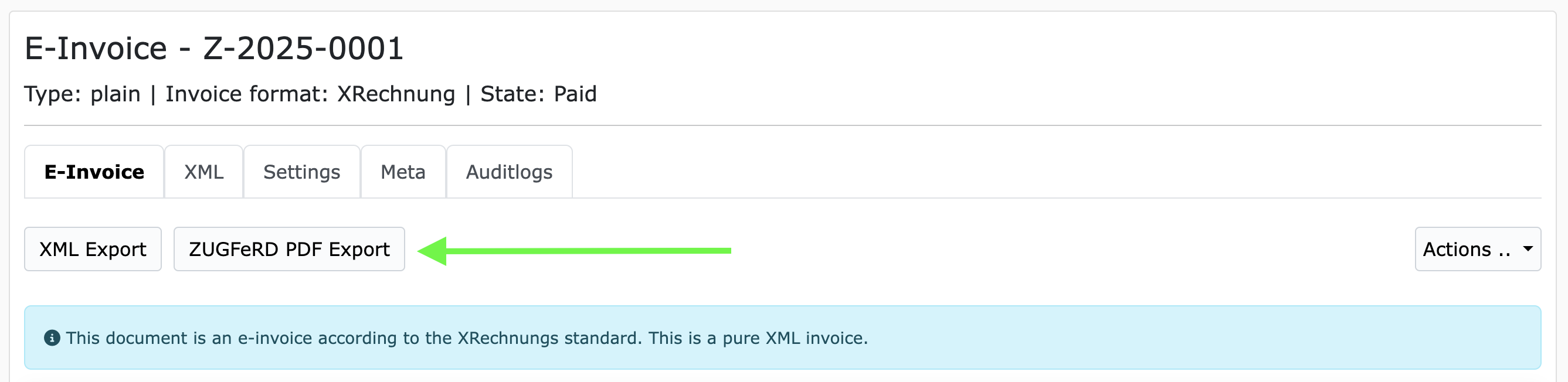 Convert XRechnung to ZUGFeRD