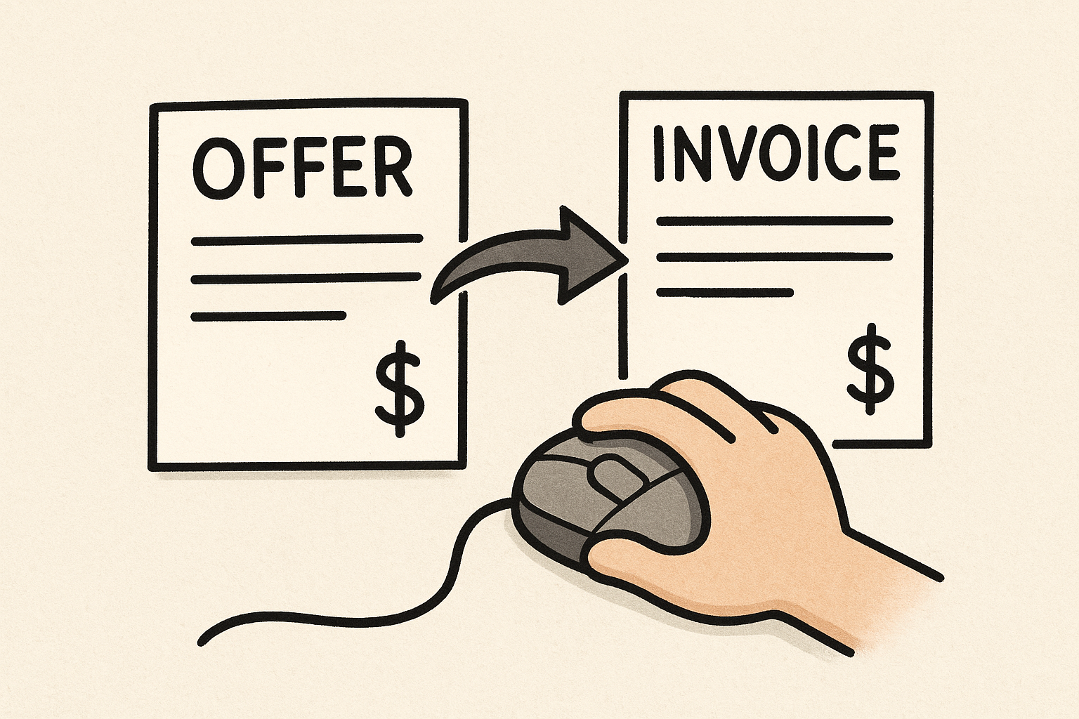 Convert quotes into invoices with just one click.