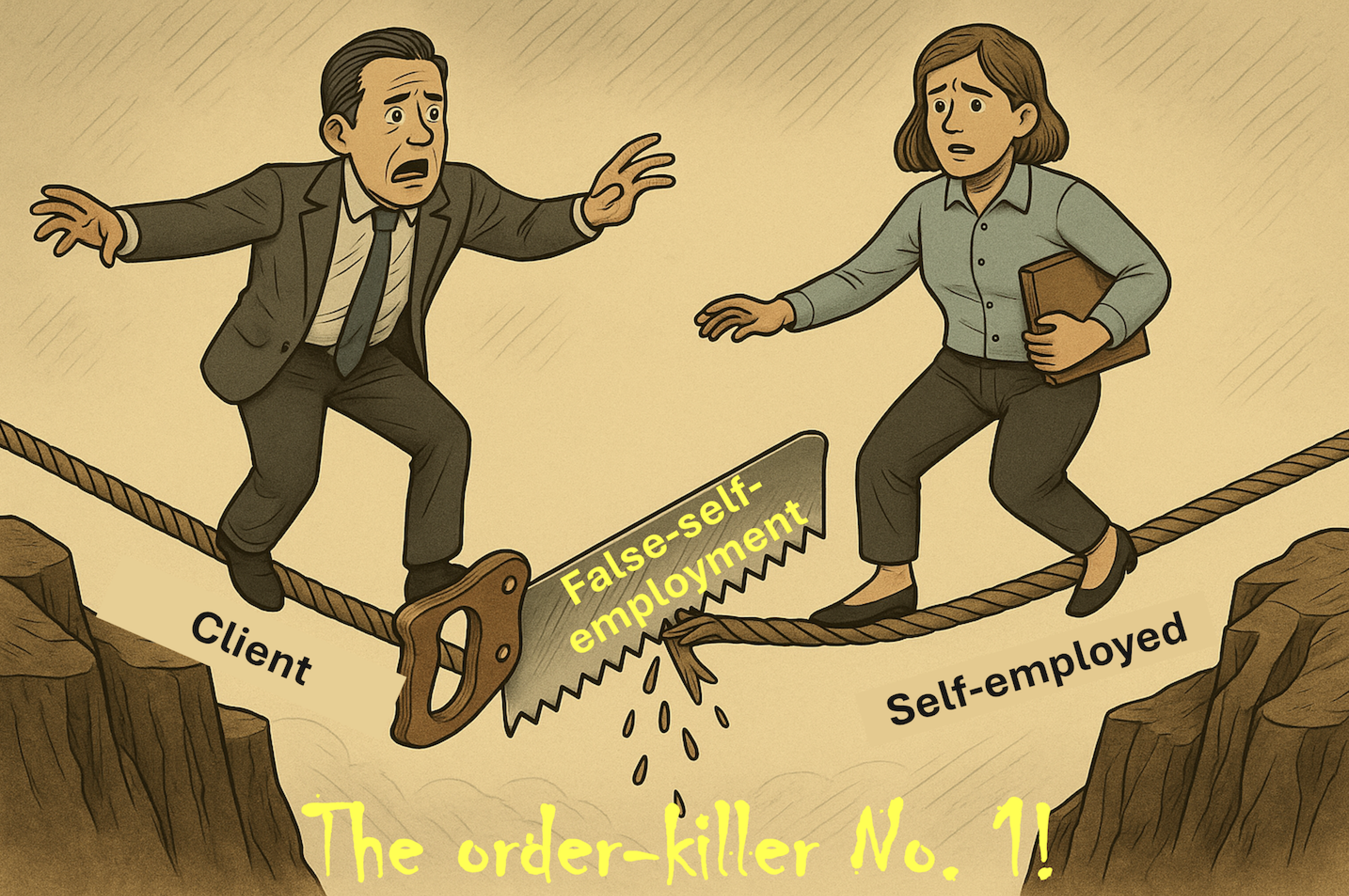 Illustration on the topic of false self-employment