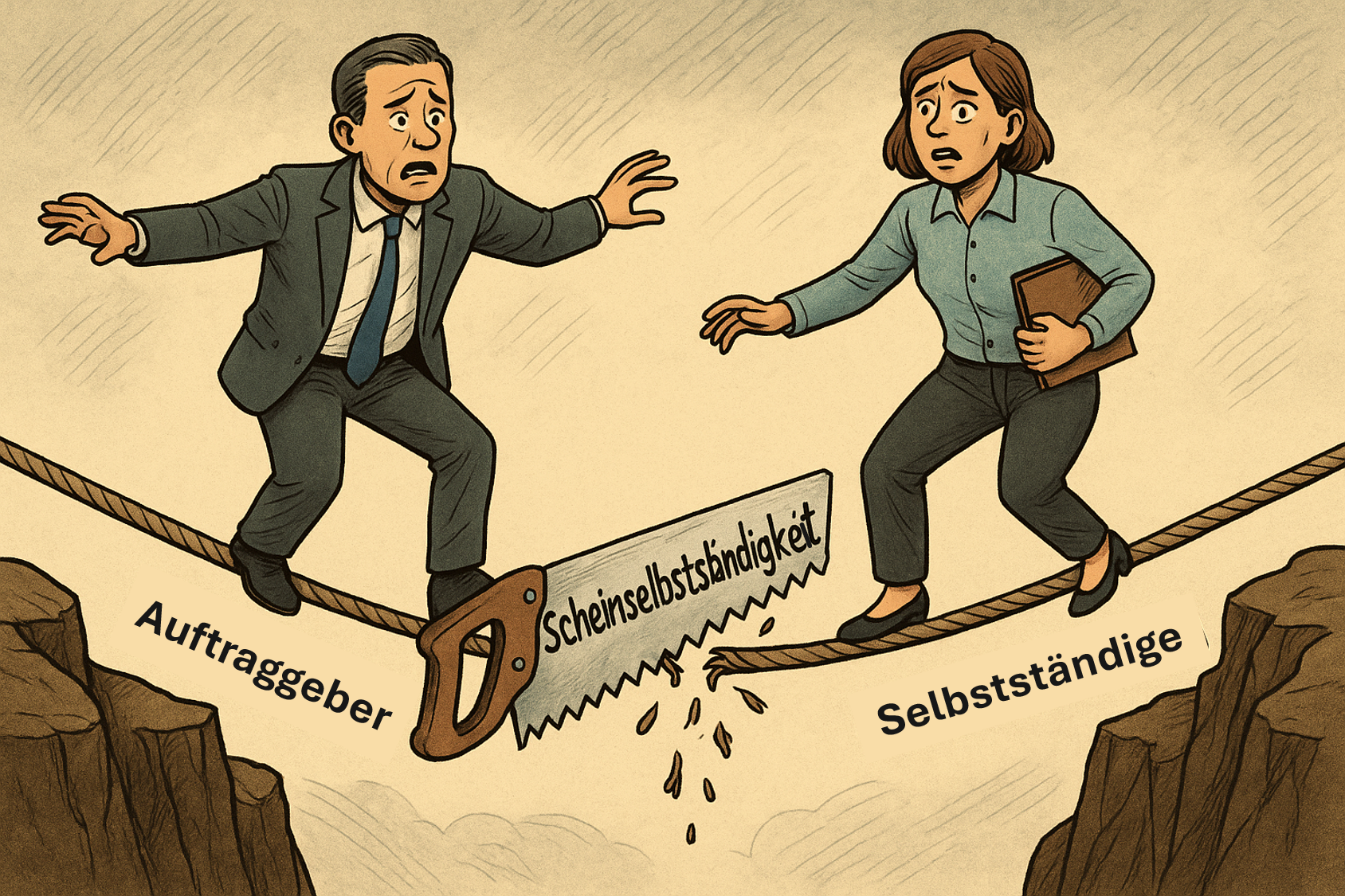 Illustration zum Thema Scheinselbstständigkeit