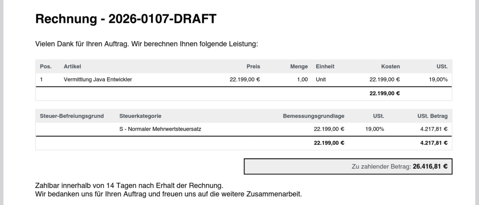 Sample Invoice on ZEIT.IO