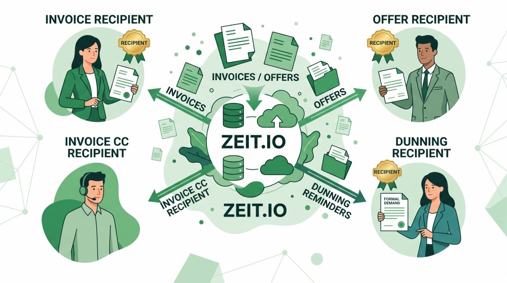 Project invoice recipients configured at the project level
