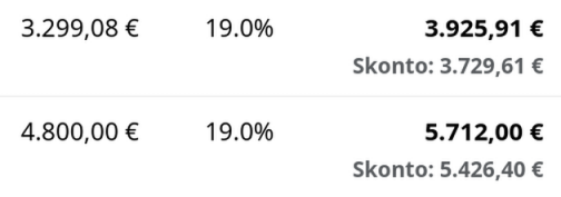 Skonto unpaid